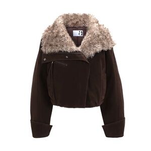 Brown Fur-Trimmed Jacket